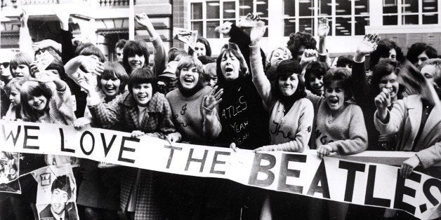 AUSTRALIA - JUNE 01: (AUSTRALIA OUT) Photo of SCREAMING FANS and BEATLES FANS and BEATLES and 60's STYLE; screaming Beatles