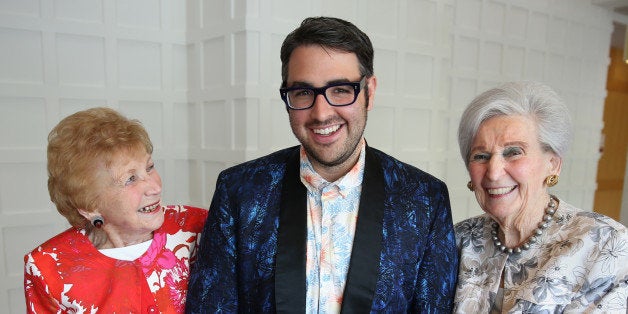CANTON, MA - MAY 8: At Orchard Cove, Letty Zander, 96, left; Ari Seth Cohen, author of 'Advanced Style,' middle; and Sylvia