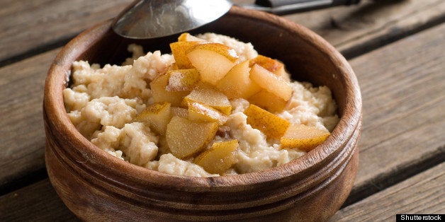 oat porridge with caramelized...