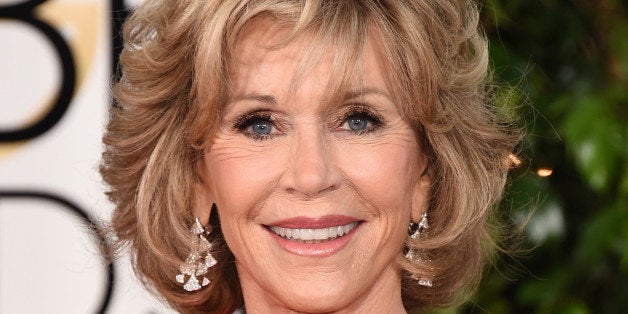 Jane Fonda arrives at the 72nd annual Golden Globe Awards at the Beverly Hilton Hotel on Sunday, Jan. 11, 2015, in Beverly Hi