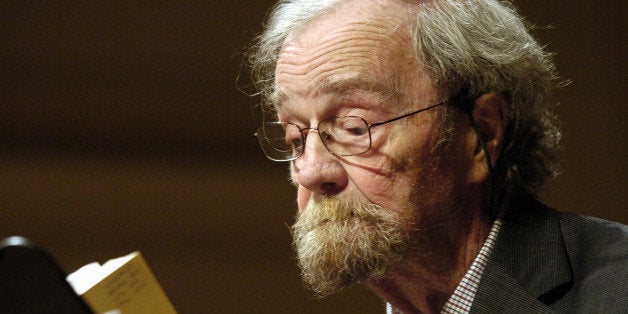 SLUG: st/poets DATE: May 10, 2007 CREDIT: Ricky Carioti / TWP. Library of Congress EDITOR: KEITH The Poet Laureate for the U.S. Donald Hill and British Poet Laureate Andrew Motion take part in a joint reading at the Library of Congress. Donald Hall Poet Laureate for the U.S. reads to a crowd at the Library of Congress on Thursday night as he shared the stage with Poet Laureate Andrew Motion from the United Kingdom. (Photo by Ricky Carioti/The Washington Post/Getty Images)