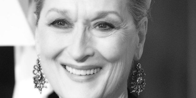 HOLLYWOOD, CA - FEBRUARY 22: (EDITORS NOTE: Image has been converted to black and white.) Actress Meryl Streep arrives at the 87th Annual Academy Awards at Hollywood & Highland Center on February 22, 2015 in Hollywood, California. (Photo by Gregg DeGuire/WireImage)