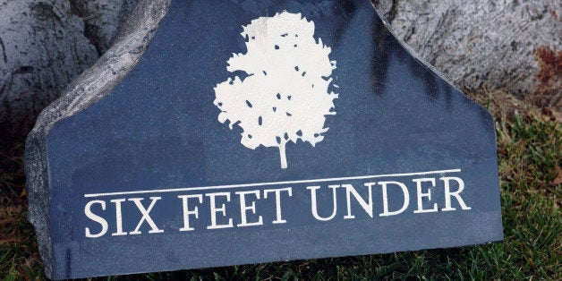 HOLLYWOOD, CA - AUGUST 21: 'Six Feet Under' tombstone on display at ACLU/SC And West Hollywood Councilman Present 'Six Feet Under' Series Final at the Hollywood Forever Cemetary on August 21, 2005 in Hollywood, California. (Photo by Stephen Shugerman/Getty Images)