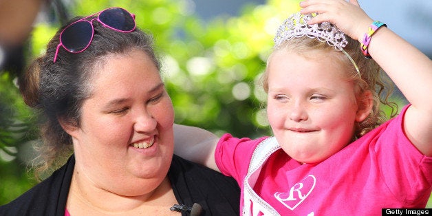 LOS ANGELES, CA - OCTOBER 15: June Shannon and Alana Thompson 'Honey Boo Boo' are seen at The Grove on October 15, 2012 in Lo