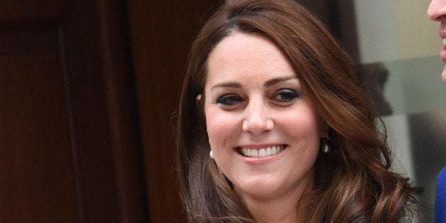 Photo by: KGC-03/STAR MAX/IPx 5/2/15 The Princess of Cambridge is seen outside the Lindo Wing of St. Mary's Hospital with her parents Prince William The Duke of Cambridge and Catherine The Duchess of Cambridge. The Princess was born on Saturday, May 2nd, 2015 at 8:34 AM weighing 8lbs. 3oz. (Star Max/IPX via AP Images)