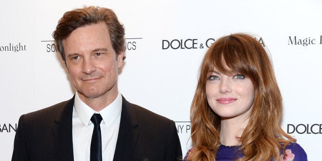 NEW YORK, NY - JULY 17: Actors Colin Firth and Emma Stone attend the 'Magic In The Moonlight' premiere at the Paris Theater