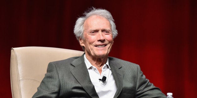 LAS VEGAS, NV - APRIL 22: Recipient of the Fandango Fan Choice award for Favorite Film of 2014, 'American Sniper,' Clint Eastwood speaks onstage during CinemaCon and Warner Bros. Pictures Present ÂThe Legend of Cinema Luncheon: A Salute to Clint Eastwood at Caesars Palace during CinemaCon, the official convention of the National Association of Theatre Owners, on April 22, 2015 in Las Vegas, Nevada. (Photo by Alberto E. Rodriguez/Getty Images for CinemaCon)