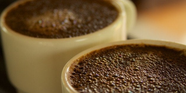Ready for tasting.
After seeing the growing, the processing and the roasting, it was time for the tasting. Like tasting w