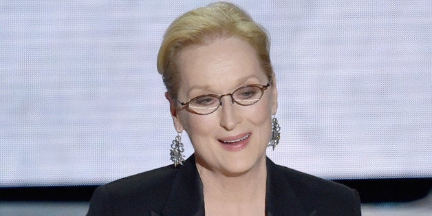 HOLLYWOOD, CA - FEBRUARY 22: Actress Meryl Streep speaks onstage during the 87th Annual Academy Awards at Dolby Theatre on February 22, 2015 in Hollywood, California. (Photo by Kevin Winter/Getty Images)