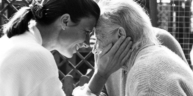 Alzheimer's patient with daughter. Zurich, Switzerland.