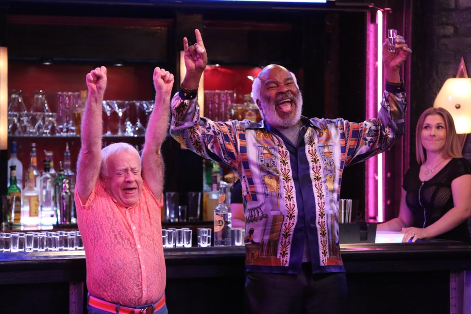 Sid (Leslie Jordan) celebrates with Hank (David Alan Grier) in "The Cool Kids," airing Fridays on Fox.