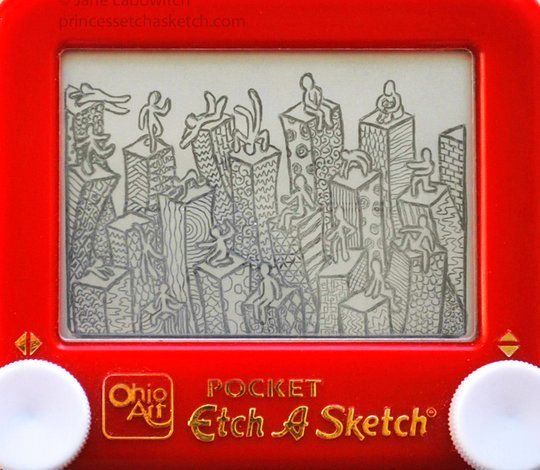 Etch A Sketch Classic Drawing Toy - Mini Pocket Retro Travel W