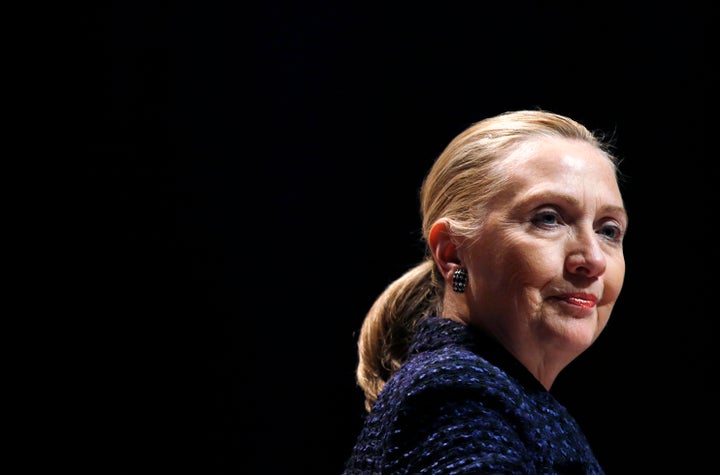 US Secretary of State Hillary Clinton delivers a speech 'Frontlines and Frontiers: Making Human Rights a Human Reality' at Du
