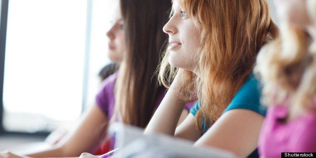 Students in class (color toned image)
