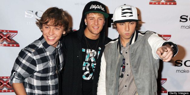 LOS ANGELES, CA - DECEMBER 06: Emblem3 arrives at the 'The X Factor' viewing party sponsored by Sony X Headphones at Mixology101 & Planet Dailies on December 6, 2012 in Los Angeles, California. (Photo by Jeffrey Mayer/WireImage)