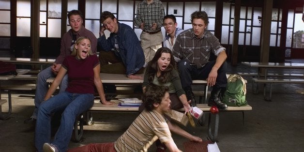 FREAKS AND GEEKS -- Season 1 -- Pictured: (front) John Francis Daley as Sam Weir (middle, l-r) Busy Philipps as Kim Kelly, Li