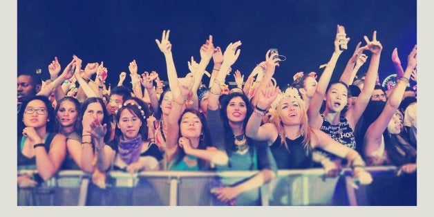 INDIO, CA - APRIL 13: (EDITORS NOTE: Image was processed using Digital Filters) A view of the audience during day 3 of the 2