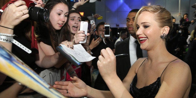 Jennifer Lawrence seen at the Twentieth Century Fox Global Premiere of 'X-Men: Days of Future Past' held at the Jacob K. Javits Convention Center on Saturday, May 10, 2014, in New York City. (Photo by Eric Charbonneau/Invision for Twentieth Century Fox/AP Images)