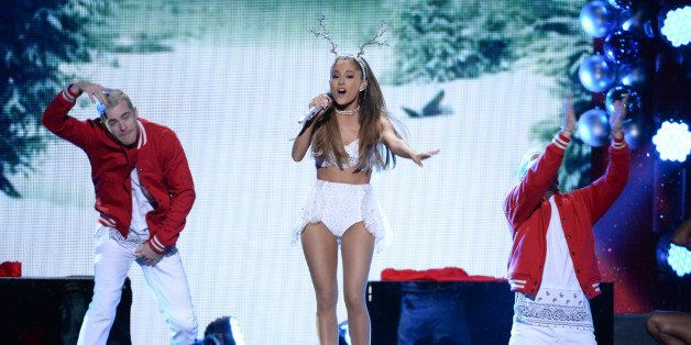 Ariana Grande performs at Z100 Jingle Ball at Madison Square Garden, Friday, Dec. 12, 2014, in New York. (Photo by Evan Agostini/Invision/AP)