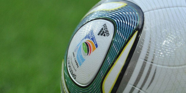 AUGSBURG, GERMANY - JULY 05: A ball with the offical logo during the FIFA Women's World Cup 2011 group B match between England and Japan at the FIFA World Cup stadiumon July 5, 2011 in Augsburg, Germany. (Photo by Stuart Franklin/Getty Images)