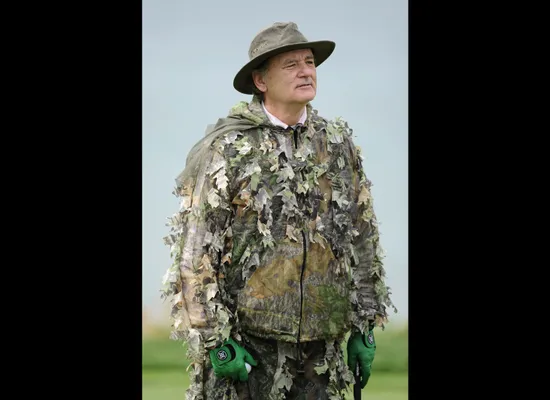 Bill Murray Dons Camouflage Suit to Blend In at Pebble Beach Golf Tourney:  FAIL!