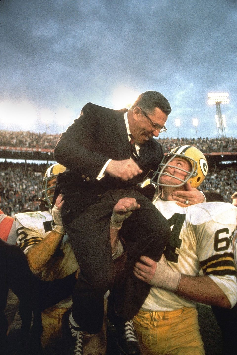 Life magazine photographers cover the first Super Bowl.