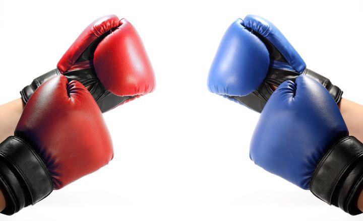 boxing red and blue gloves