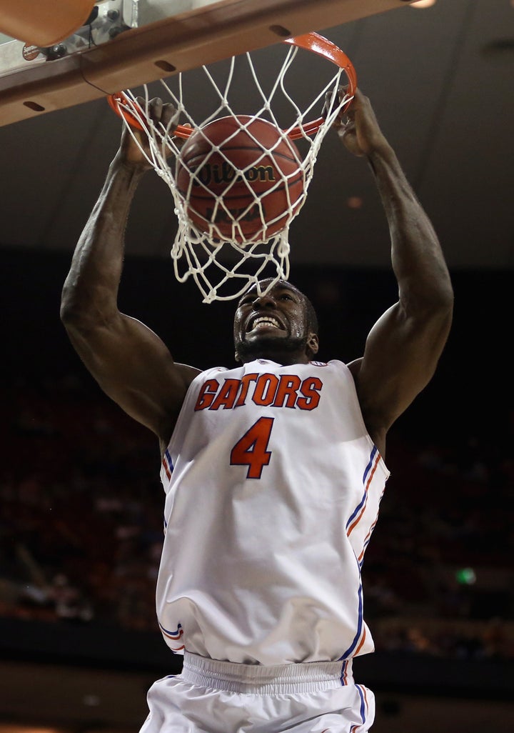 AUSTIN, TX - MARCH 22: Patric Young #4 of the Florida Gators dunks the ball against the Northwestern State Demons during the