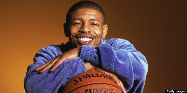 ATLANTA - FEBRUARY 9: Portrait of Tyrone 'Muggsy' Bogues one of the NBA's top twenty career assist leaders and the smallest player ever to play in the NBA, during the 2003 All-Star Weekend on February 9, 2003 in Atlanta, Georgia. Legends Portraits NOTE TO USER: User expressly acknowledges and agrees that, by downloading and/or using this Photograph, User is consenting to the terms and conditions of the Getty Images License Agreement. Mandatory copyright notice: Copyright 2003 NBAE (Photo by Kent Smith/NBAE/Getty Images) 