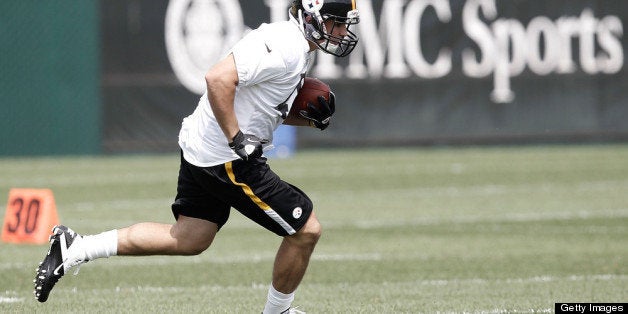 PITTSBURGH, PA - MAY 04: Seventh round draft pick David Paulson #48 of the Pittsburgh Steelers works out during their rookie