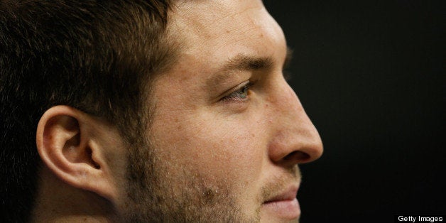 NEW ORLEANS, LA - JANUARY 02: Former Florida Gator and New York Jet Tim Tebow attends the Allstate Sugar Bowl between the Florida Gators and the Louisville Cardinals at Mercedes-Benz Superdome on January 2, 2013 in New Orleans, Louisiana. (Photo by Kevin C. Cox/Getty Images) 