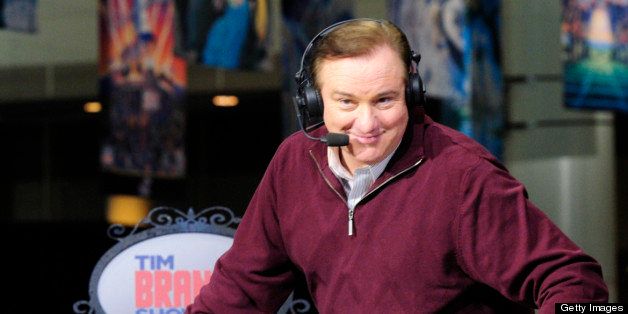 NEW ORLEANS - JANUARY 31: Former New Orleans Saints QB Archie Manning laughs as Tim Brando does a photo pose during his broadcast from Radio Row in New Orleans the site of SBXLVII on Thursday. (Photo by John Paul Filo/CBS via Getty Images) 