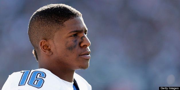 PHILADELPHIA, PA - OCTOBER 14: Titus Young #16 of the Detroit Lions looks on against the Philadelphia Eagles during the game at Lincoln Financial Field on October 14, 2012 in Philadelphia, Pennsylvania. The Lions won 26-23 in overtime. (Photo by Joe Robbins/Getty Images)