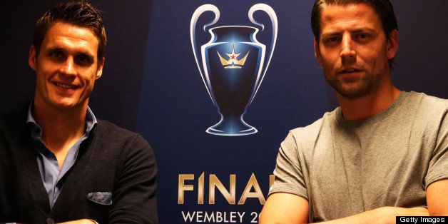 DORTMUND, GERMANY - MAY 15: Roman Weidenfeller (R) and Sebastian Kehl of Borussia Dortmund are pictured during a press conference during the UEFA Champions League Finalist Media Day at Signal Iduna Park on May 15, 2013 in Dortmund, Germany. (Photo by Joern Pollex/Bongarts/Getty Images)