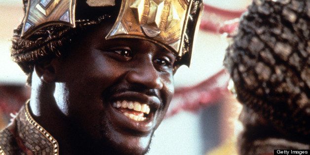 Shaquille O'Neal in a scene from the film 'Kazaam', 1996. (Photo by Buena Vista/Getty Images)