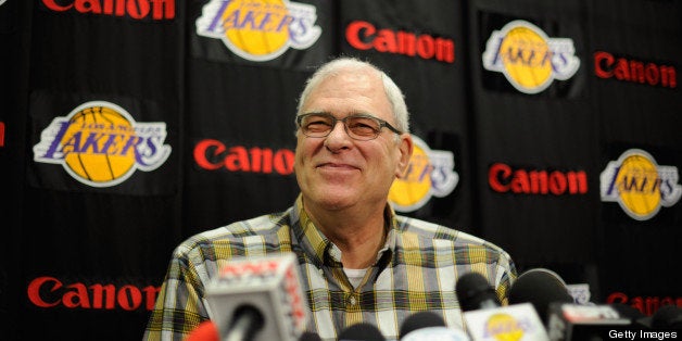 EL SEGUNDO, CA - MAY 11: Former coach of the Los Angeles Lakers Phil Jackson during a news conference at the Lakers training facility on May 11, 2011 in El Segundo, California. The Lakers were swept out of their best of seven series with the Dallas Mavericks four games to none. NOTE TO USER: User expressly acknowledges and agrees that, by downloading and or using this photograph, User is consenting to the terms and conditions of the Getty Images License Agreement. (Photo by Kevork Djansezian/Getty Images)