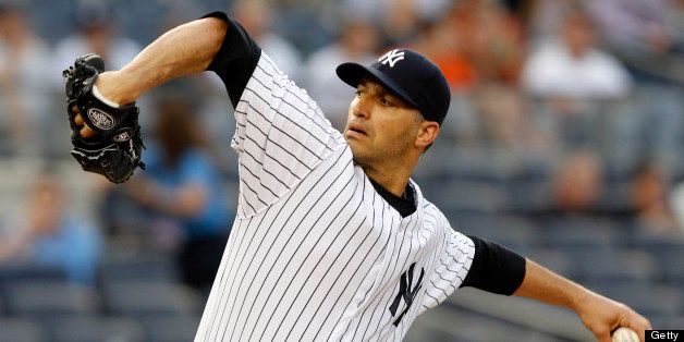 NEW YORK, NY - JUNE 3: Andy Pettitte #46 of the New York Yankees pitches against the Cleveland Indians at Yankees Stadium on June 3, 2013 in the Bronx borough of New York City. (Photo by Jason Szenes/Getty Images