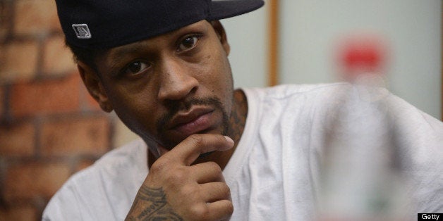 TAIYUAN, CHINA - MAY 08: (CHINA OUT) Allen Iverson attends a press conference ahead of a match during the US Pro-ball Legend
