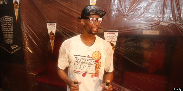 MIAMI, FL - JUNE 20: Chris Bosh #1 of the Miami Heat celebrates defeating the San Antonio Spurs in Game Seven of the 2013 NBA Finals on June 20, 2013 at American Airlines Arena in Miami, Florida. NOTE TO USER: User expressly acknowledges and agrees that, by downloading and or using this photograph, User is consenting to the terms and conditions of the Getty Images License Agreement. Mandatory Copyright Notice: Copyright 2013 NBAE (Photo by Nathaniel S. Butler/NBAE via Getty Images)