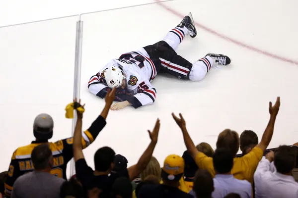 Blackhawks player puts his baby in the Stanley Cup