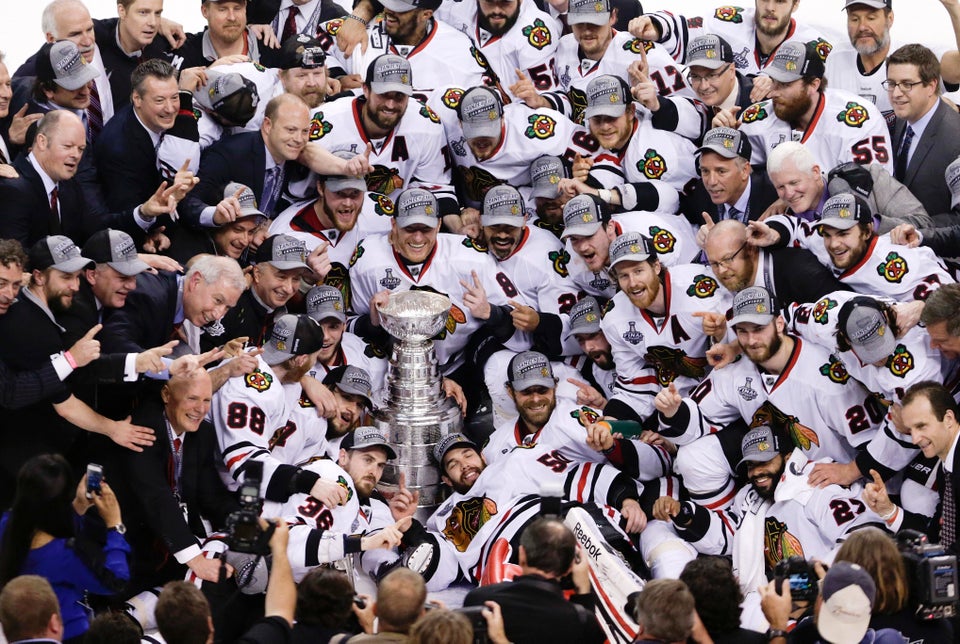 Look: Blackhawks players put their babies in the Stanley Cup