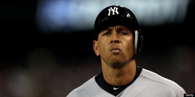 DETROIT, MI - OCTOBER 18: Alex Rodriguez #13 of the New York Yankees walsk off the field back to the dugout after he grounded out in the top of the 9th inning against the Detroit Tigers during game four of the American League Championship Series at Comerica Park on October 18, 2012 in Detroit, Michigan. (Photo by Jonathan Daniel/Getty Images)