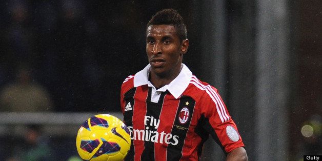 GENOA, ITALY - JANUARY 13: Kevin Constant of AC Milan in action during the Serie A match between UC Sampdoria and AC Milan at Stadio Luigi Ferraris on January 13, 2013 in Genoa, Italy. (Photo by Valerio Pennicino/Getty Images)