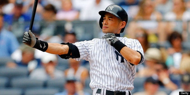 NEW YORK, NY - JULY 27: Ichiro Suzuki #31 of the New York Yankees in action against the Tampa Bay Rays at Yankee Stadium on