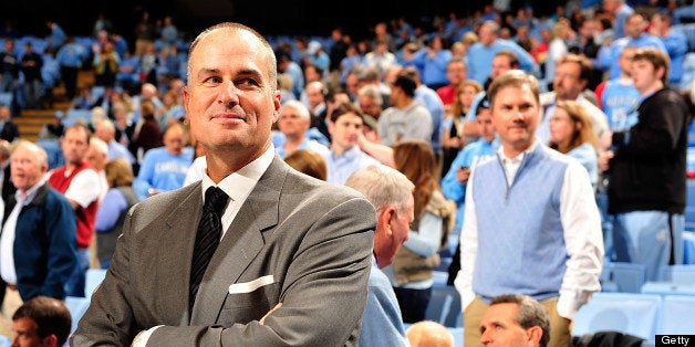 CHAPEL HILL, NC - NOVEMBER 30: ESPN announcer Jay Bilas watches warm-ups before a game between the North Carolina Tar Heels and the Wisconsin Badgers at the Dean Smith Center on November 30, 2011 in Chapel Hill, North Carolina. North Carolina won 60-57. (Photo by Grant Halverson/Getty Images)