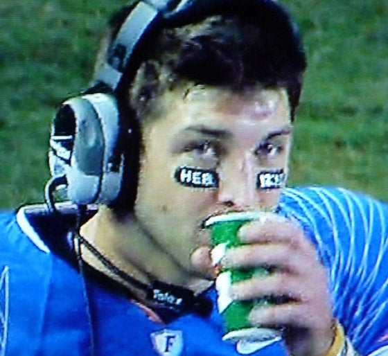 John 16 33: Tim Tebow's Eye Black Bible Passage (PHOTO)