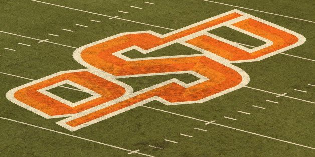 STILLWATER, OK - SEPTEMBER 01: A view of the Oklahoma State Cowboys logo during a game against the Savannah State Tigers at Boone Pickens Stadium on September 1, 2012 in Stillwater, Oklahoma. The Cowboys defeated Tigers 84-0.(Photo by Stacey West/Replay Photos via Getty Images)