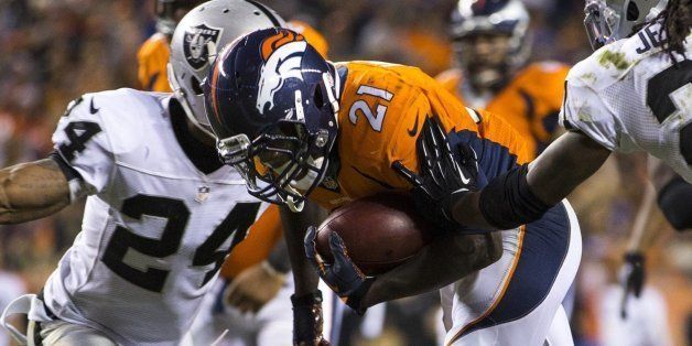 Denver Broncos running back Ronnie Hillman (21) carries the ball during an NFL game against the Oakland Raiders at Sports Authority Field at Mile High Stadium in Denver, Colorado, Monday, September 23, 2013. (Kent Nishimura/Colorado Springs Gazette/MCT via Getty Images)