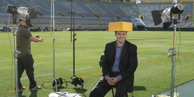 SPORTS BIZ WITH DARREN ROVELL -- Pictured: Darren Rovell at Lambeau Field in Green Bay, WI as part of NBCUniversal's NFL Kick Off (Photo by Paul Drinkwater/NBC/NBCU Photo Bank via Getty Images)
