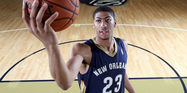 METAIRIE, LA - SEPTEMBER 17: Anthony Davis #23 of the New Orleans Pelicans participates in a photo shoot introducing the team's new uniform on September 17, 2013 at the New Orleans Pelicans practice facility in Metairie, Louisiana. NOTE TO USER: User expressly acknowledges and agrees that, by downloading and or using this Photograph, user is consenting to the terms and conditions of the Getty Images License Agreement. Mandatory Copyright Notice: Copyright 2013 NBAE (Photo by Layne Murdoch/NBAE via Getty Images)